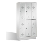 C+P Classic armoire à deux niveaux sur base 6 pieds Avant gris clair Corps gris clair-1
