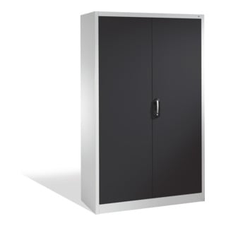 Armoire à dossiers Acurado de C+P avec portes battantes, 5 hauteurs de classeurs, H1950xL1200xP400mm Façade gris noir Corps gris clair