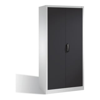 Armoire à dossiers Acurado de C+P avec portes battantes, 5 hauteurs de classeurs, H1950xL930xP500mm Façade gris noir Corps gris clair