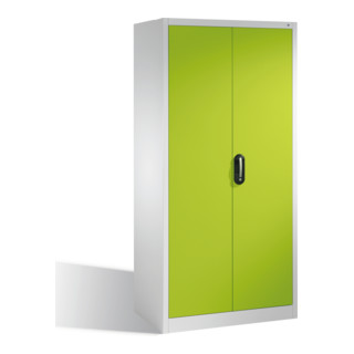 Armoire à dossiers Acurado de C+P avec portes battantes, 5 hauteurs de classeurs, H1950xL930xP600mm Façade vert viridine Corps gris clair