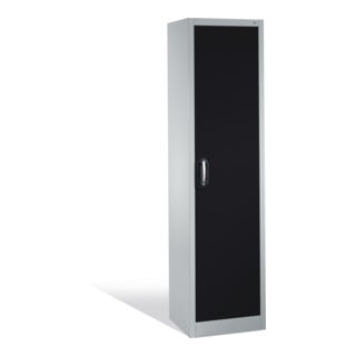 Armoire à dossiers C+P Acurado avec porte battante, 5 hauteurs de classeurs, H1950xL500xP400mm Façade gris noir Corps gris clair