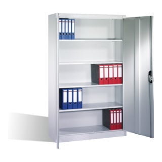 Armoire à dossiers C+P Acurado avec portes battantes, 5 hauteurs de classeurs, H1950xL1200xP400mm Façade gris clair Corps gris clair