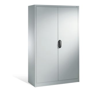 Armoire à dossiers C+P Acurado avec portes battantes, 5 hauteurs de classeurs, H1950xL1200xP500mm aluminium blanc