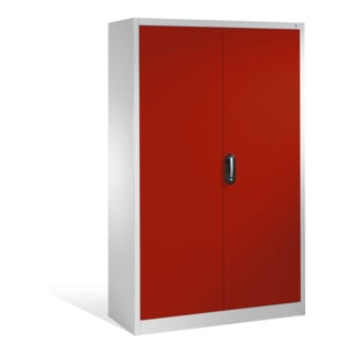 Armoire à dossiers C+P Acurado avec portes battantes, 5 hauteurs de classeurs, H1950xL1200xP500mm Façade rouge rubis Corps gris clair
