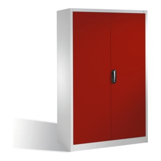 Armoire à dossiers C+P Acurado avec portes battantes, 5 hauteurs de classeurs, H1950xL1200xP600mm Façade rouge rubis Corps gris clair