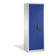 Armoire à dossiers C+P Acurado avec portes battantes, 5 hauteurs de classeurs, H1950xL700xP500mm Façade bleu lapis Corps gris clair-1