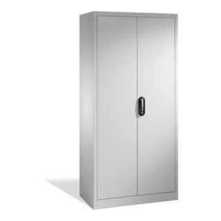 Armoire à dossiers C+P Acurado avec portes battantes, 5 hauteurs de classeurs, H1950xL930xP400mm aluminium blanc