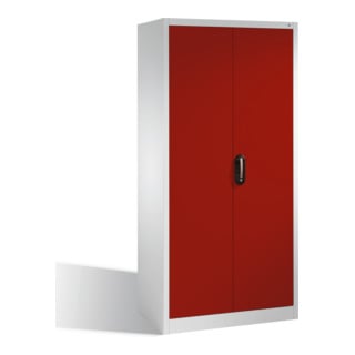 Armoire à dossiers C+P Acurado avec portes battantes, 5 hauteurs de classeurs, H1950xL930xP500mm Façade rouge rubis Corps gris clair