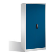 Armoire à dossiers C+P Acurado avec portes battantes, 5 hauteurs de classeurs, H1950xL930xP600mm Façade bleu lapis Corps gris clair-1