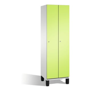 Casier C+P Cambio sur pieds 2 compartiments Façade Viridian vert corps Gris clair