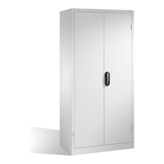 Armoire à outils C+P à portes battantes, 3 tablettes et 3 tiroirs, H1950xL930xP500mm Façade gris clair Corps gris clair