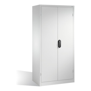 Armoire à outils C+P à portes battantes, 3 tablettes et 3 tiroirs, H1950xL930xP600mm Façade gris clair Corps gris clair