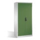 Armoire à outils C+P à portes battantes, 3 tablettes et 3 tiroirs, H1950xL930xP600mm Façade vert réséda Corps gris clair-1