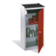 Armoire à outils C+P avec portes tournantes 2 étagères et façade tiroir bleu gentiane corps gris clair-1