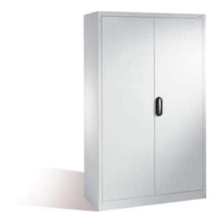 Armoire à outils C+P avec portes battantes, 4 tablettes intérieures, H1950xL1200xP500mm Façade gris clair Corps gris clair