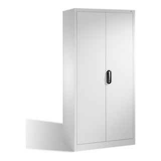 Armoire à outils C+P avec portes battantes, 4 tablettes intérieures, H1950xL930xP500mm Façade gris clair Corps gris clair