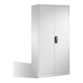 Armoire à outils C+P avec portes battantes, 4 tablettes intérieures, H1950xL930xP600mm Façade gris clair Corps gris clair