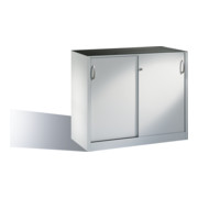Armoire à outils C+P avec portes coulissantes, 1 tablette à l'intérieur, H1000xL1200xP500mm à l'avant corps gris clair gris clair gris clair-1