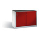 Armoire à outils C+P avec portes coulissantes à l'intérieur 2 x 1 plancher avant rouge rubis corps gris clair-1