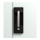 Armoire à outils C+P, portes battantes à fenêtre transparente, 2 tablettes, 3 tiroirs, H1000xL930xP500mm Façade rouge rubis Corps gris clair-3