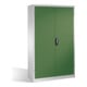 Armoire à outils pour charges lourdes C+P avec portes battantes, 4 tablettes intérieures, H1950xL1200xP400mm Façade vert réséda Corps gris clair-1