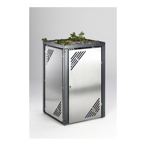 Armoire à poubelles sécurisée INOX MBS 6 avec couvercle fixe pour plantes Var