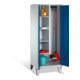 Armoire à produits nettoyants C+P Classic sur pieds 2 compartiments avant gentiane bleu gentiane corps gris clair-1