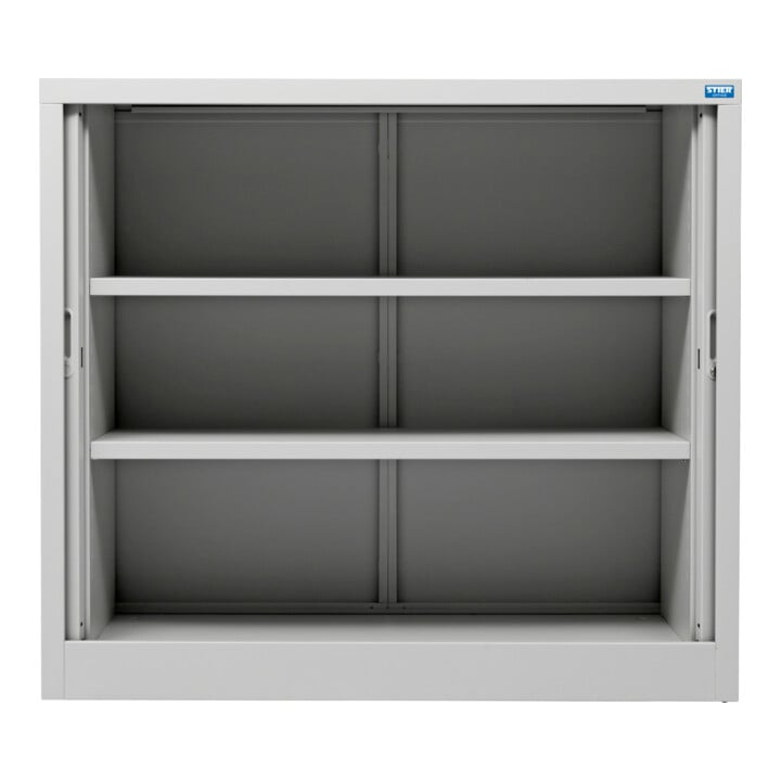 Armoire à rideaux STIER Basic avec 2 tablettes 1070x1200x450 mm, gris clair