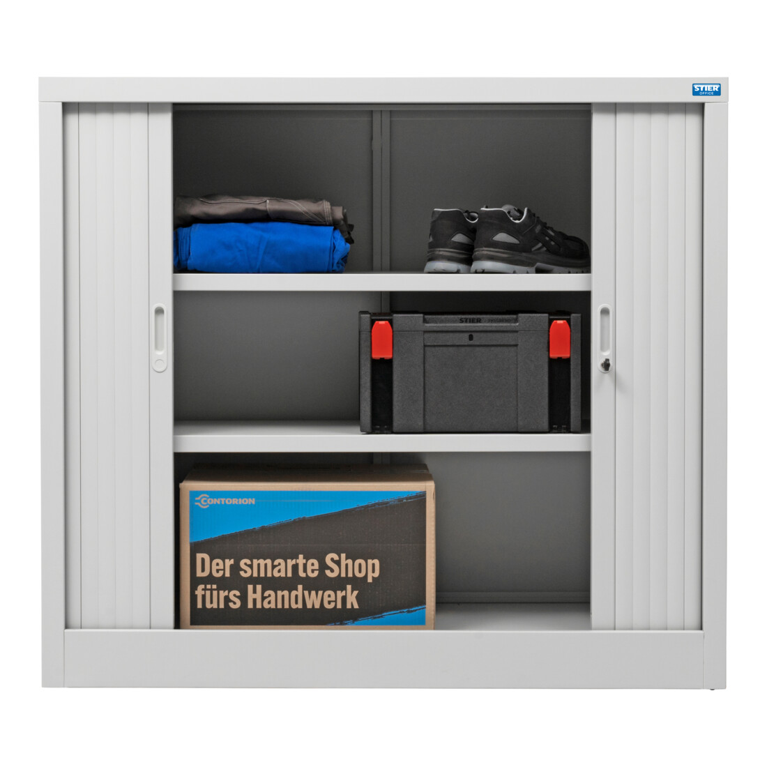Armoire à rideaux STIER Basic, gris claire