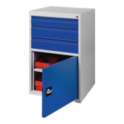 Schubladenschrank BK 600 H1000xB600xT600mm grau/blau 3 Schubl.Einfachauszug 1Tür-1
