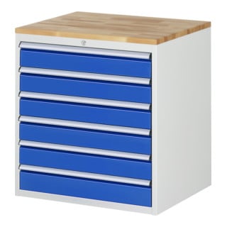Armoire à tiroirs en hêtre Rau, 6 x tiroirs-XL, 6x120mm