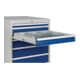 Armoire à tiroirs H1019×I705×P736mm gris/bleu 2x75, 2x100, 2x125, 1x300mm tiroirs