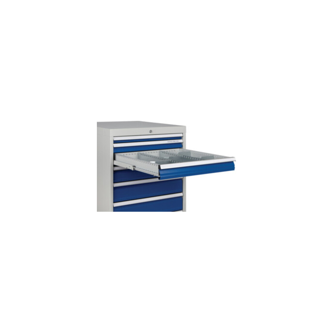 Armoire à tiroirs H1019×I705×P736mm gris/bleu 2x75, 2x100, 2x125, 1x300mm tiroirs