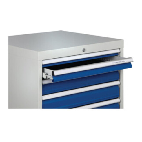Armoire à tiroirs H1019×I705×P736mm gris/bleu 2x75, 2x100, 2x125, 1x300mm tiroirs