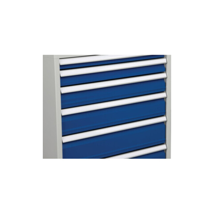 Armoire à tiroirs H1019×I705×P736mm gris/bleu 2x75, 2x100, 2x125, 1x300mm tiroirs