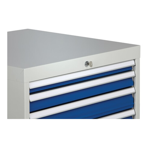 Armoire à tiroirs H1019xl1005xP736mm gris/bleu 6 tiroir extractible