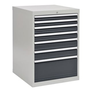 Armoire à tiroirs H1019xl705xP736mm gris/anthr. extractible 2x75,2x100,2x125,1x3