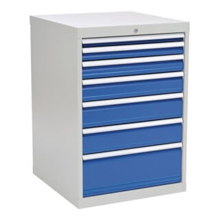 Armoire à tiroirs H1019xl705xP736mm gris/bleu 7 tiroir extractible