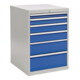 Armoire à tiroirs H1019xl705xP736mm gris clair/bleu de sécurité 6 tiroir extract-1