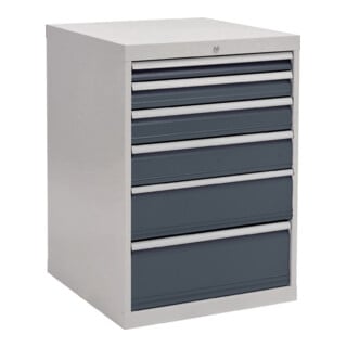 Armoire à tiroirs H1019xl705xP736mm gris clair/gris anthracite 6 tiroir extracti
