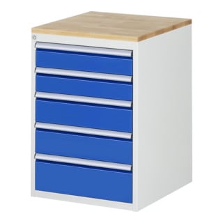 Armoire à tiroirs Rau hêtre-top et 5 x tiroirs L 2x120 2x150 1x180mm