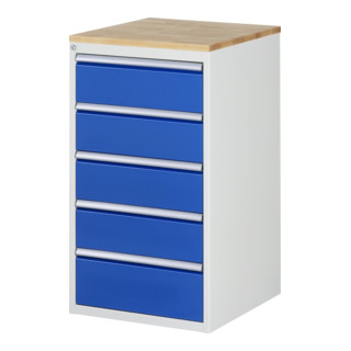 Armoire à tiroirs Rau hêtre-top et 5 x tiroirs L 4x180 1x210mm
