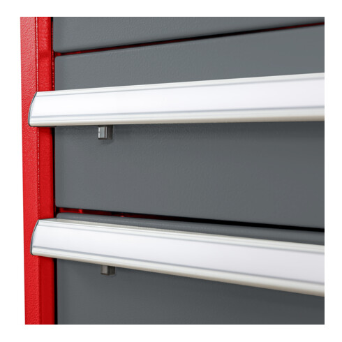 Armoire à tiroirs STIER avec 11 tiroirs, lxPxH 900x575x1 220 mm, rouge/gris anthracite