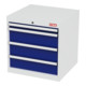 Armoire à tiroirs STIER, avec 4 tiroirs, lxPxH 600x575x620 mm, gris clair/bleu gentiane