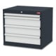 Armoire à tiroirs STIER, avec 4 tiroirs lxPxH 700x575x620 mm