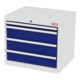 Armoire à tiroirs STIER, avec 4 tiroirs, lxPxH 700x575x620 mm, gris clair/bleu gentiane-1