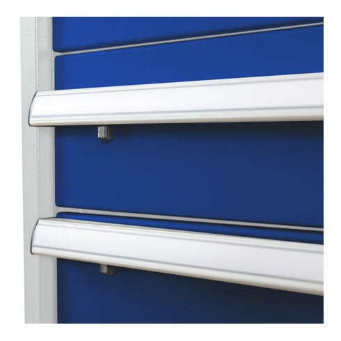 Armoire à tiroirs STIER, avec 5 tiroirs, lxPxH 700x575x620 mm, gris clair/bleu gentiane