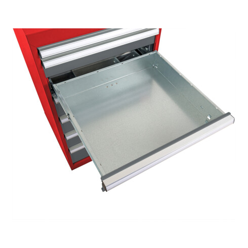 Armoire à tiroirs STIER, avec 7 tiroirs, lxPxH 600x575x1 020 mm, rouge/gris anthracite