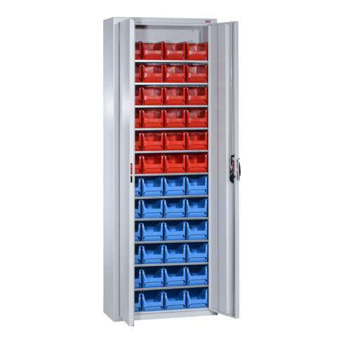 Armoire de rangement STIER avec bacs de rangement ouverts, H1980xW700xD300mm