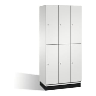 Coffre à deux niveaux C+P Cambio sur socle 6 compartiments avant gris clair corps gris clair gris clair